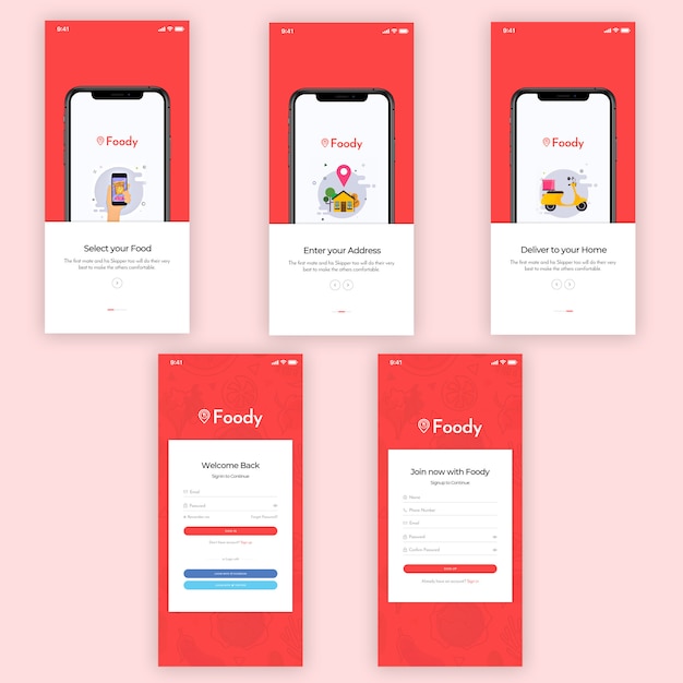 Foody mobile app ui kit