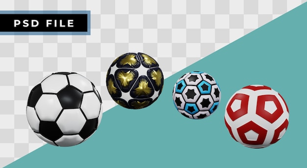 PSD football 3d avec célébration d'image haute résolution pour le rendu 3d du ballon de football de la coupe du monde 2022