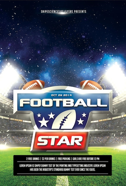 PSD football star flyer 4x6 (en anglais)