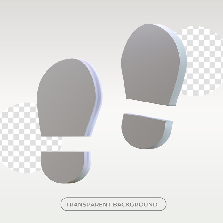 PSD footprint icon 3d