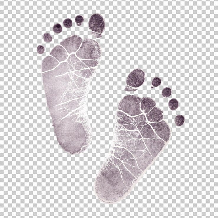 PSD footprints on transparent background