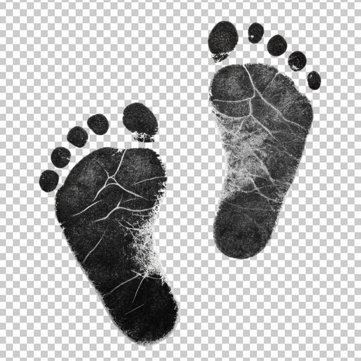 PSD footprints on transparent background