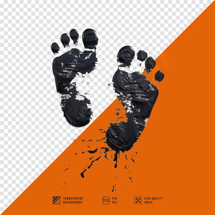PSD footprints without background hd quality