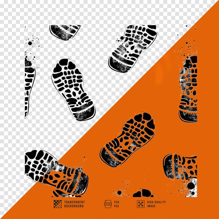 PSD footprints without background hd quality