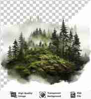 PSD forêt d'environnementniste photographique réaliste en format psd transparent de haute qualité