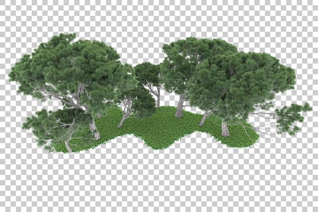 Forêt Sur Fond Transparent. Rendu 3d - Illustration