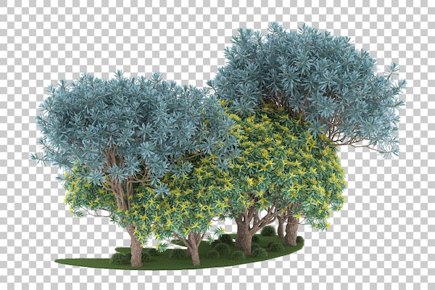 Forêt sur fond transparent. rendu 3d - illustration