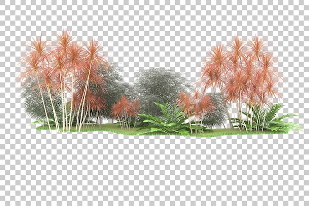 PSD forêt tropicale isolée sur fond transparent illustration de rendu 3d