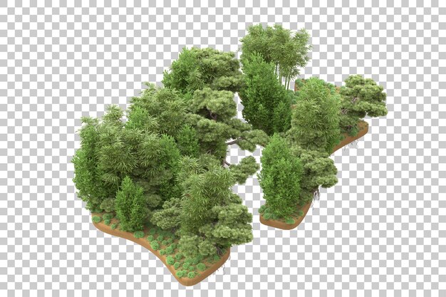 PSD forêt tropicale isolée sur un fond transparent illustration de rendu 3d