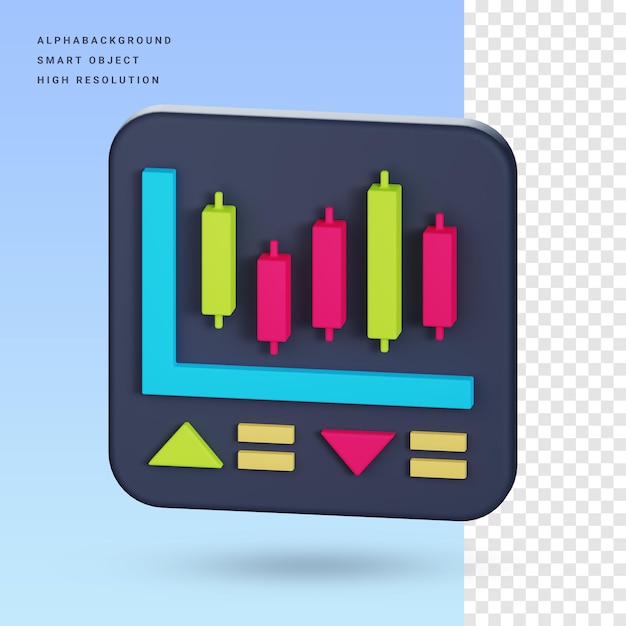 Forex gráfico 3d icono ilustración
