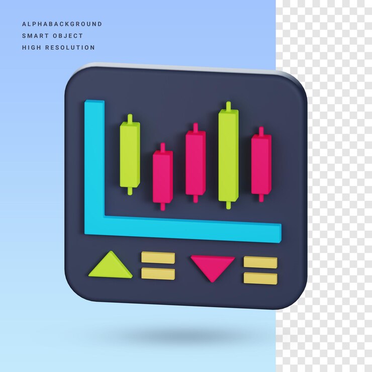 PSD forex gráfico 3d icono ilustración