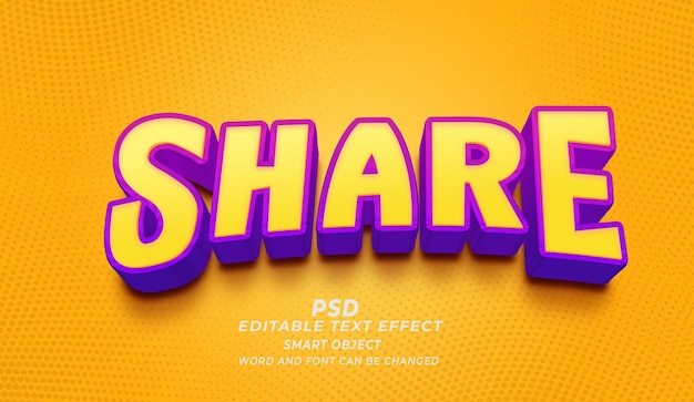 Form 3D bearbeitbarer Texteffekt Photoshop PSD-Stil