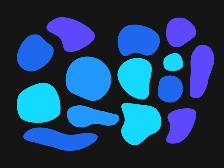 PSD form farbenfrohe abstrakte formen flüssige handgezeichnete organische formen doodle-illustration nahtlos