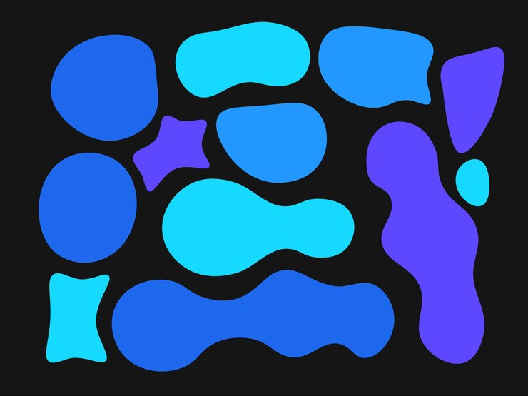 PSD form farbenfrohe abstrakte formen flüssige handgezeichnete organische formen doodle-illustration nahtlos