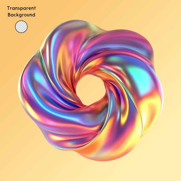 Forma abstracta holográfica 3D con fondo claro