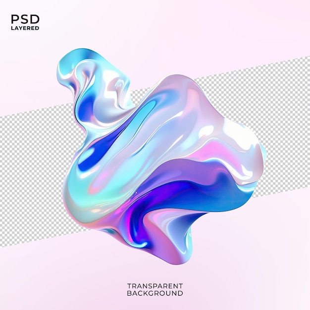 PSD forma abstracta holográfica en 3d