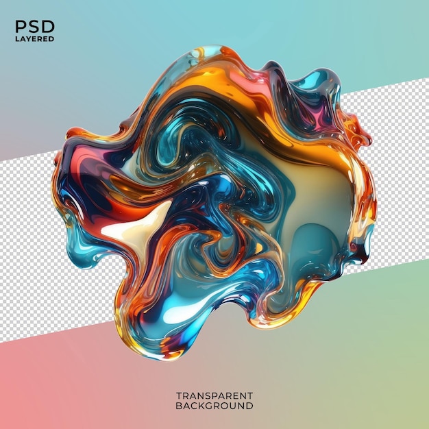 PSD forma abstracta holográfica en 3d