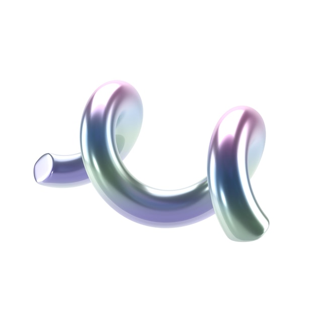 Forma abstracta holográfica espiral 3d Primitivos geométricos brillantes aislados png transparente