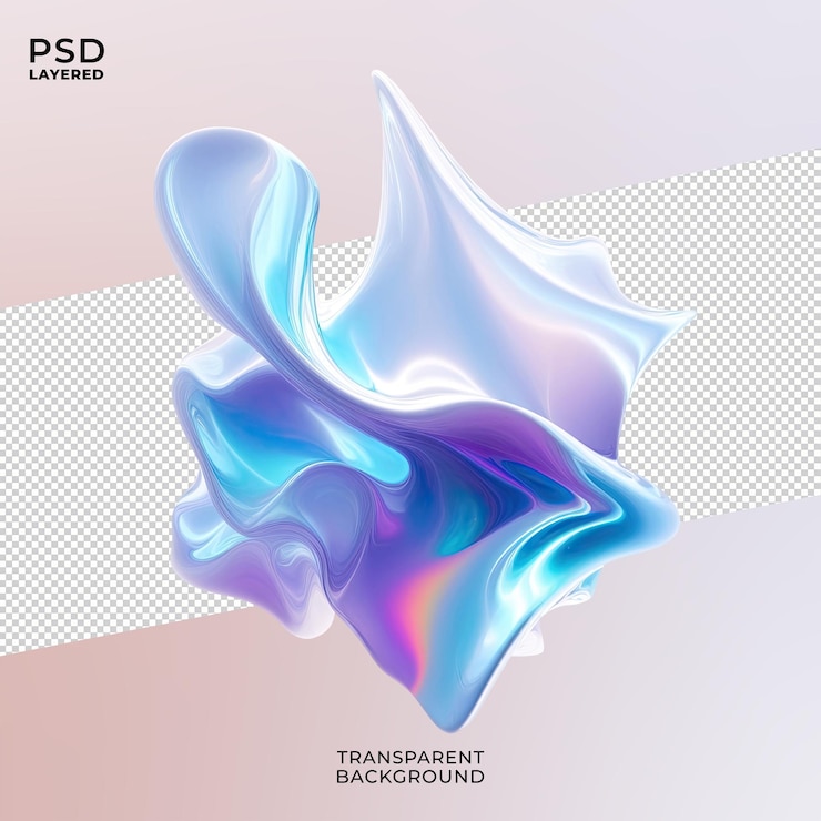PSD forma abstracta holográfica fluida en 3d