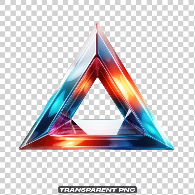 Forma abstracta iridiscente PRISMA TRIÁNGULO aislada