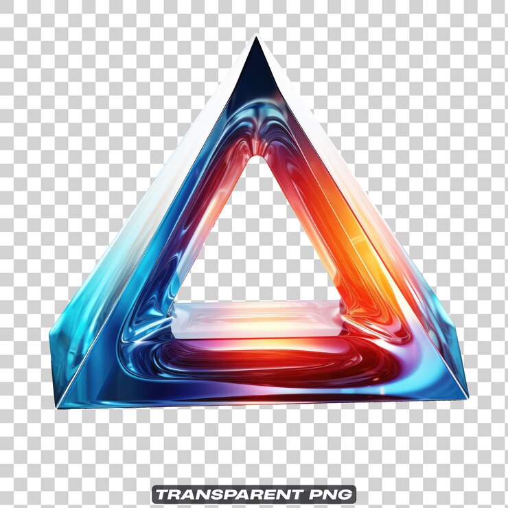 PSD forma abstracta iridiscente prisma triángulo aislada