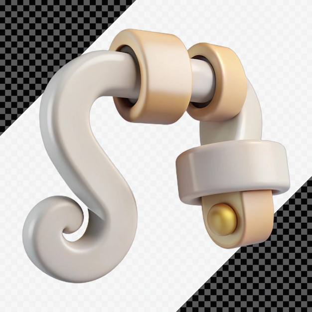 Forma abstracta renderizada en 3D con líneas curvas y superficies lisas