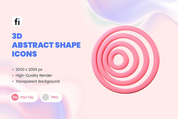 Forma de círculo cocéntrico en 3D