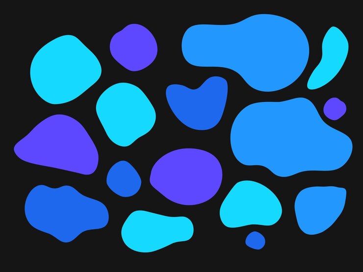 PSD forma colorida formas abstratas fluidas desenhadas à mão formas orgânicas ilustração doodle sem costura