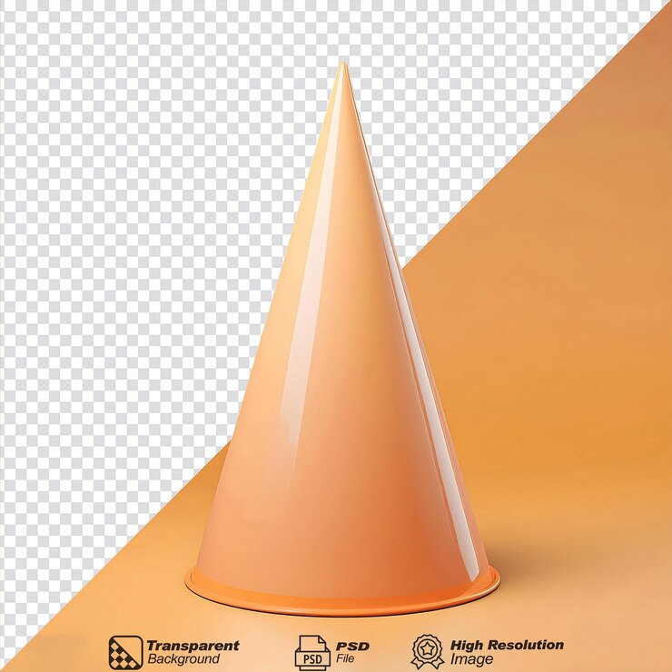 PSD forma de cono largo aislada sobre un fondo transparente