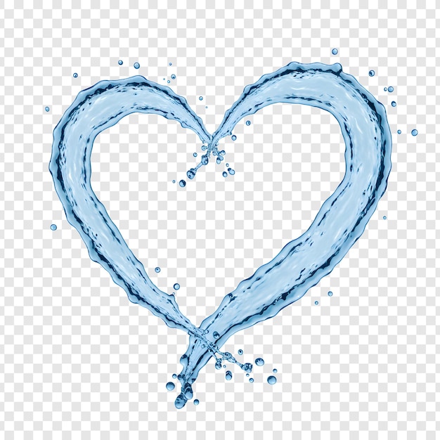 Forma de corazón de agua