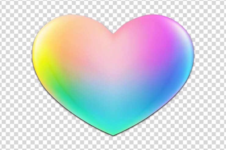 PSD forma de corazón de gradiente borroso abstracto en color pastel png