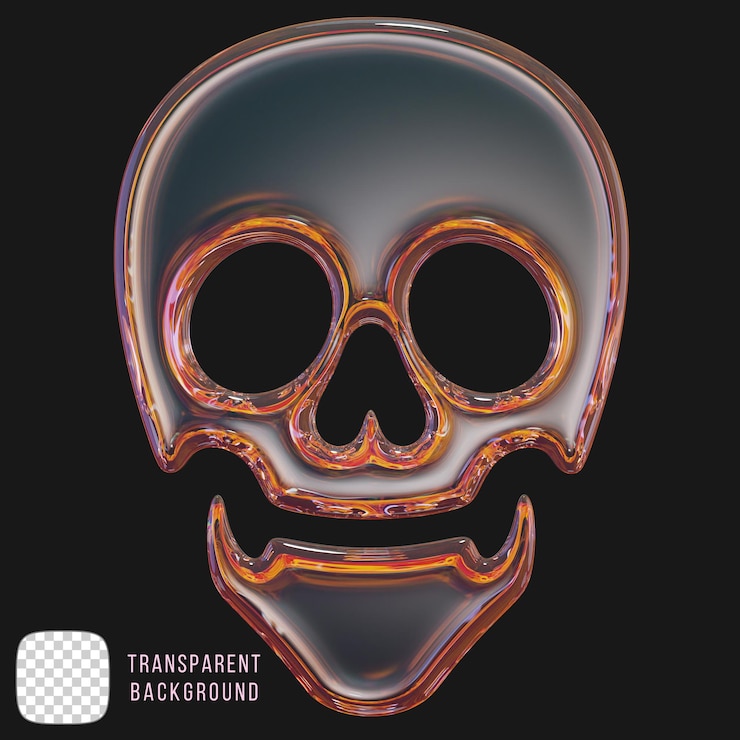 PSD forma del cráneo en vidrio de dispersión renderizado en 3d