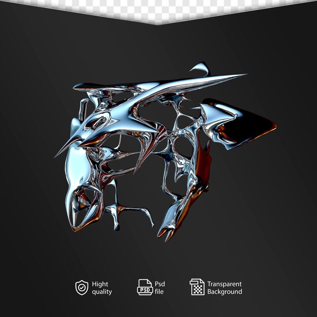 Forma de cromo orgánico en fondo transparente