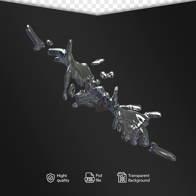 Forma de cromo orgânico em fundo transparente