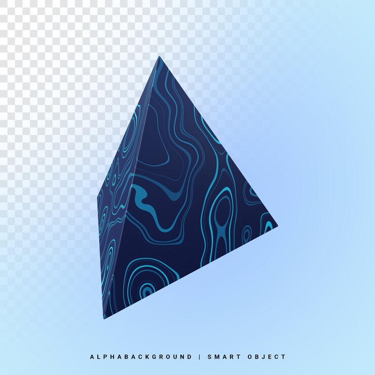 PSD forma de tetraedro com textura 3d ilustração