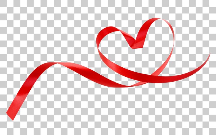 PSD forma di cuore a nastro rosso