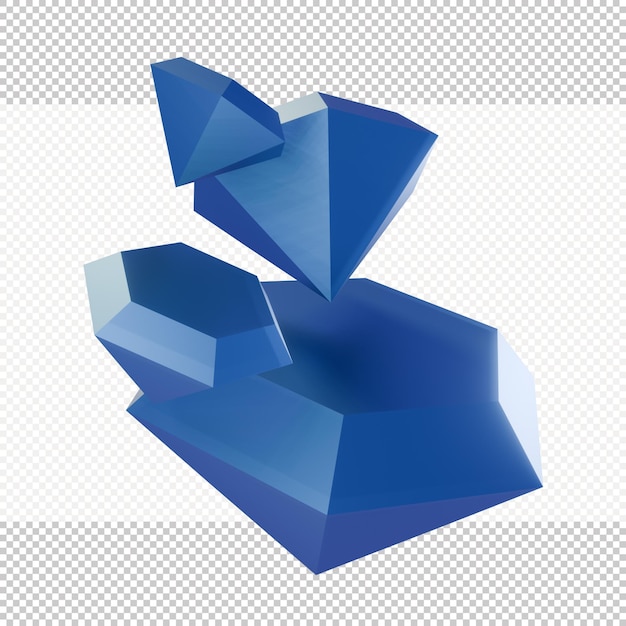 Forma di diamante blu 3D