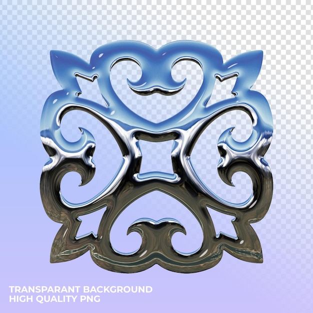 forma di rendering psd cromo trasparente