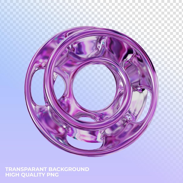 forma di rendering psd cromo trasparente