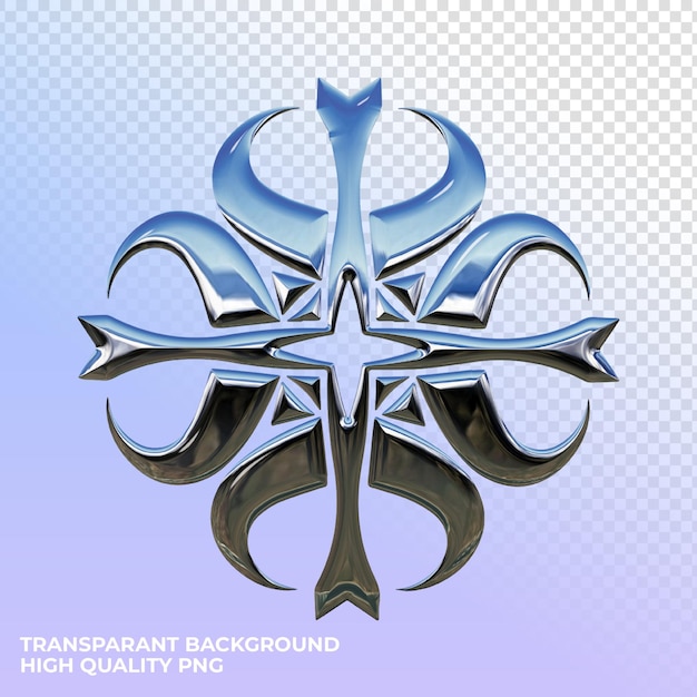 forma di rendering psd cromo trasparente