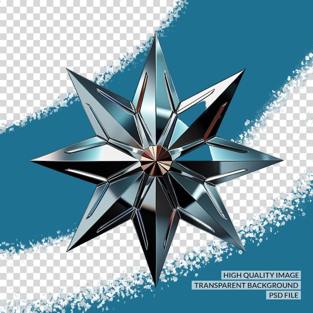 PSD forma de estrella 3d png clipart trasfondo aislado transparente