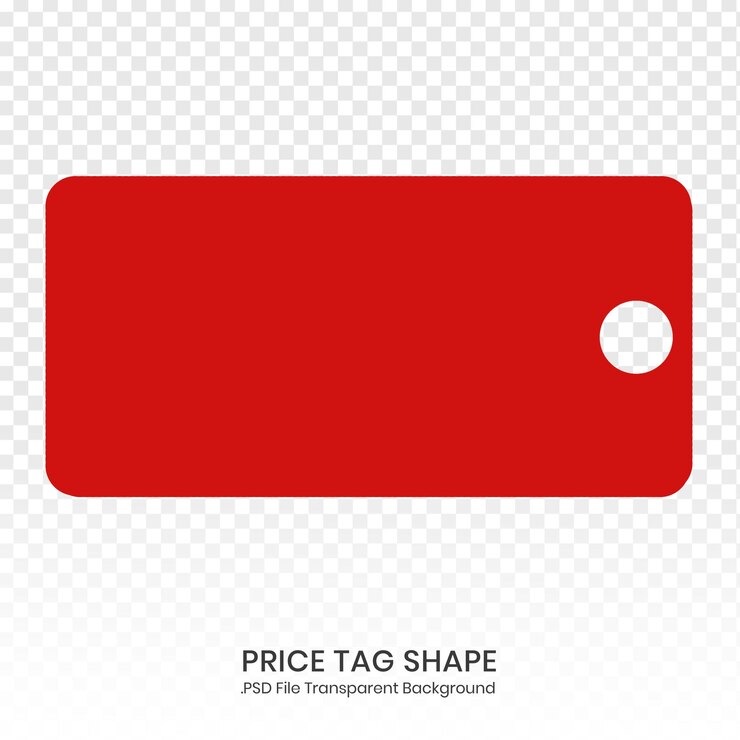 PSD forma de etiqueta de precio roja elemento de diseño vacío archivo psd de fondo transparente