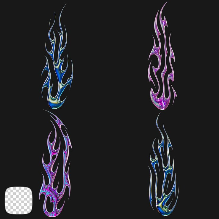 PSD forma de fuego tribal 3d abstracto arte de la llama