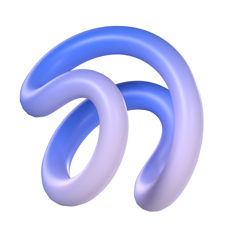 PSD forma de geometría de objetos 3d abstractos con textura de gradiente