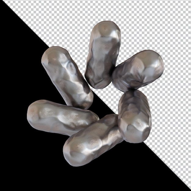 Forma geométrica abstracta diseño de material de arcilla de metal futurista representación 3d