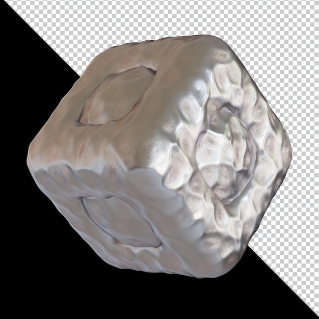 Forma geométrica abstracta diseño de material de arcilla de metal futurista representación 3d