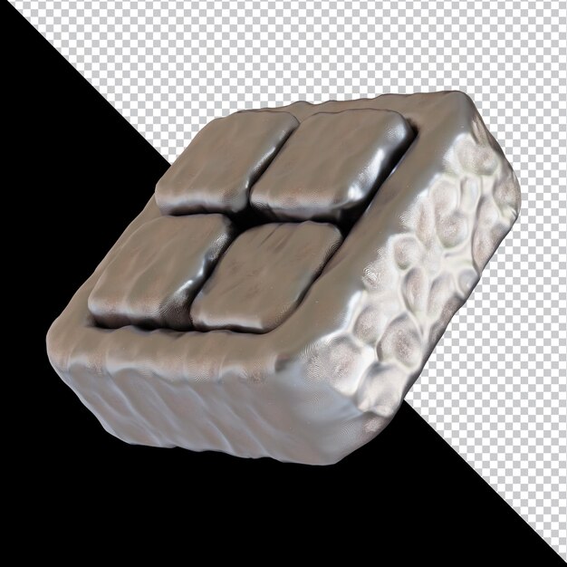 Forma geométrica abstracta diseño de material de arcilla de metal futurista representación 3d