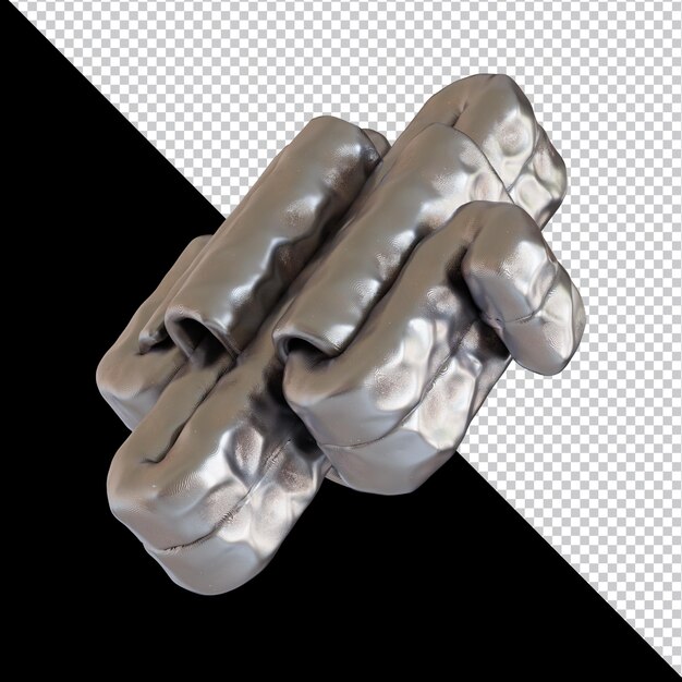 Forma geométrica abstracta diseño de material de arcilla de metal futurista representación 3d
