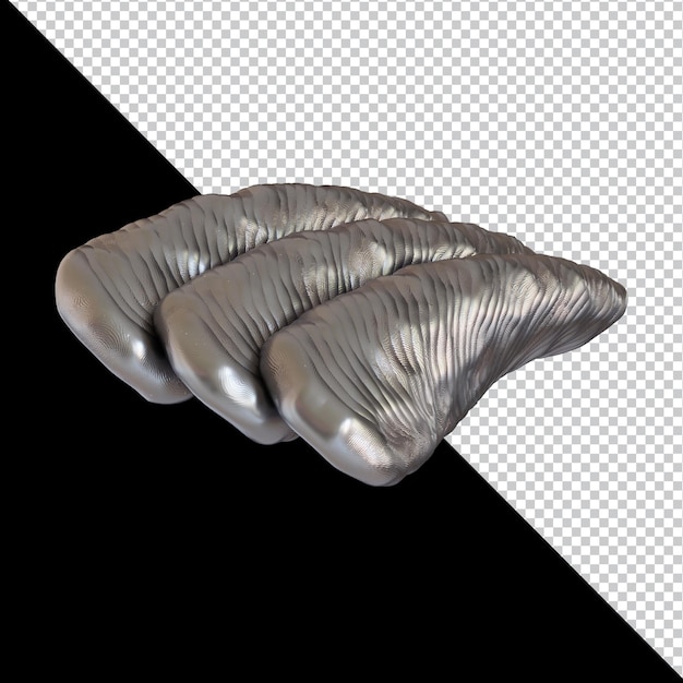 Forma geométrica abstracta diseño de material de arcilla de metal futurista representación 3d