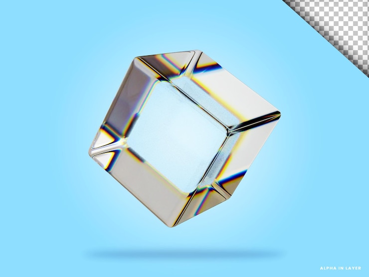 PSD forma geométrica abstracta diseño de material de vidrio de dispersión futurista representación 3d